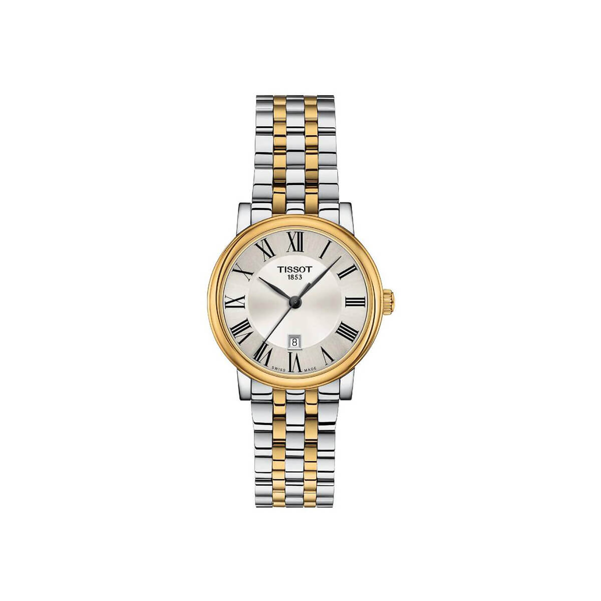 Montre Tissot Carson Premium Lady cadran Argent bracelet Acier/PVD T122.210.22.033.00