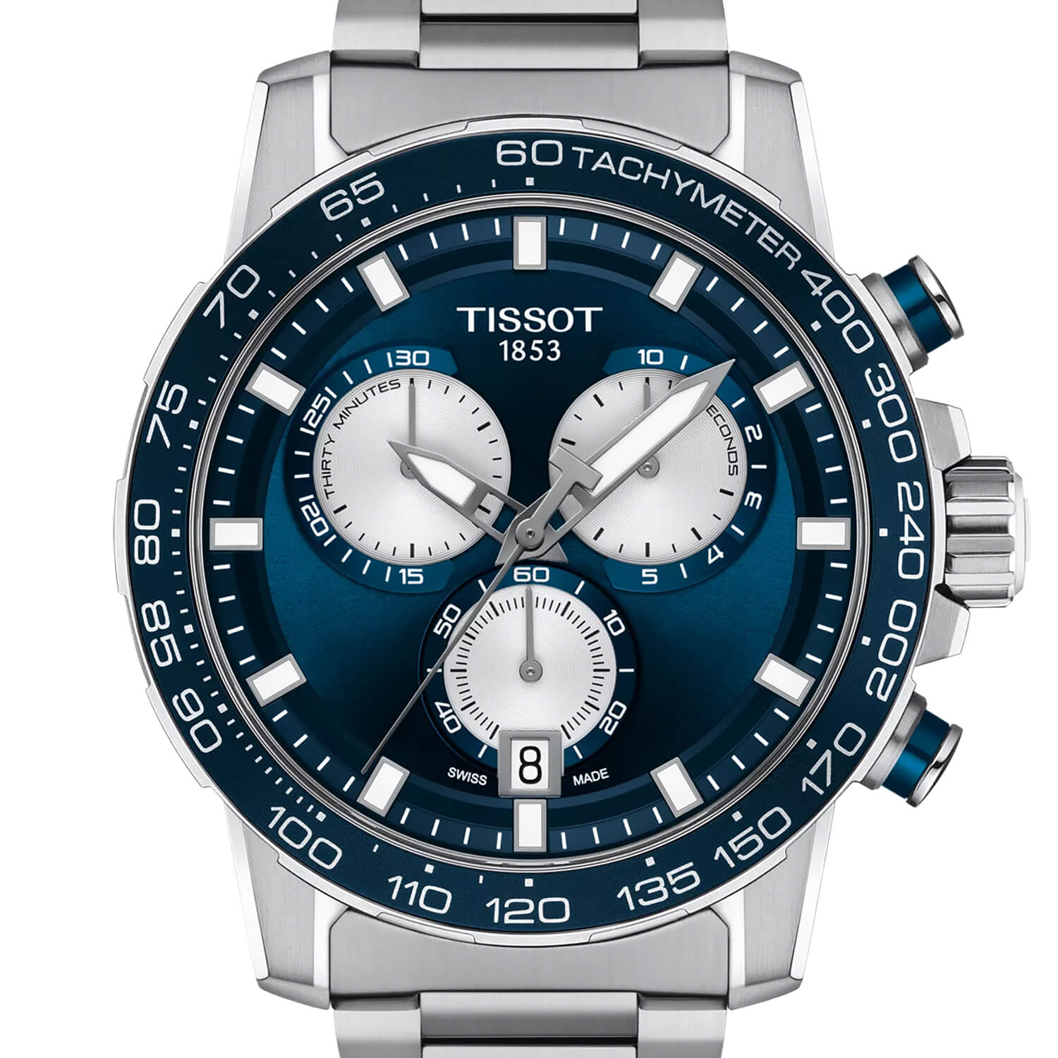 Montre Tissot Supersport Chrono cadran Bleu bracelet Acier T125.617.11.041.00