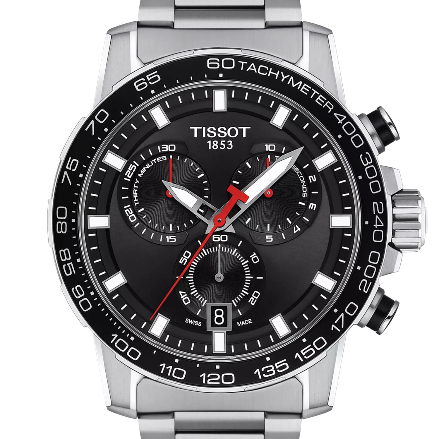Montre Tissot Supersport Chrono cadran Noir bracelet Acier T125.617.11.051.00