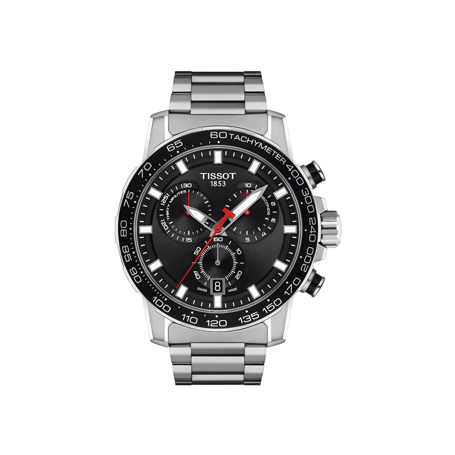 Montre Tissot Supersport Chrono cadran Noir bracelet Acier T125.617.11.051.00