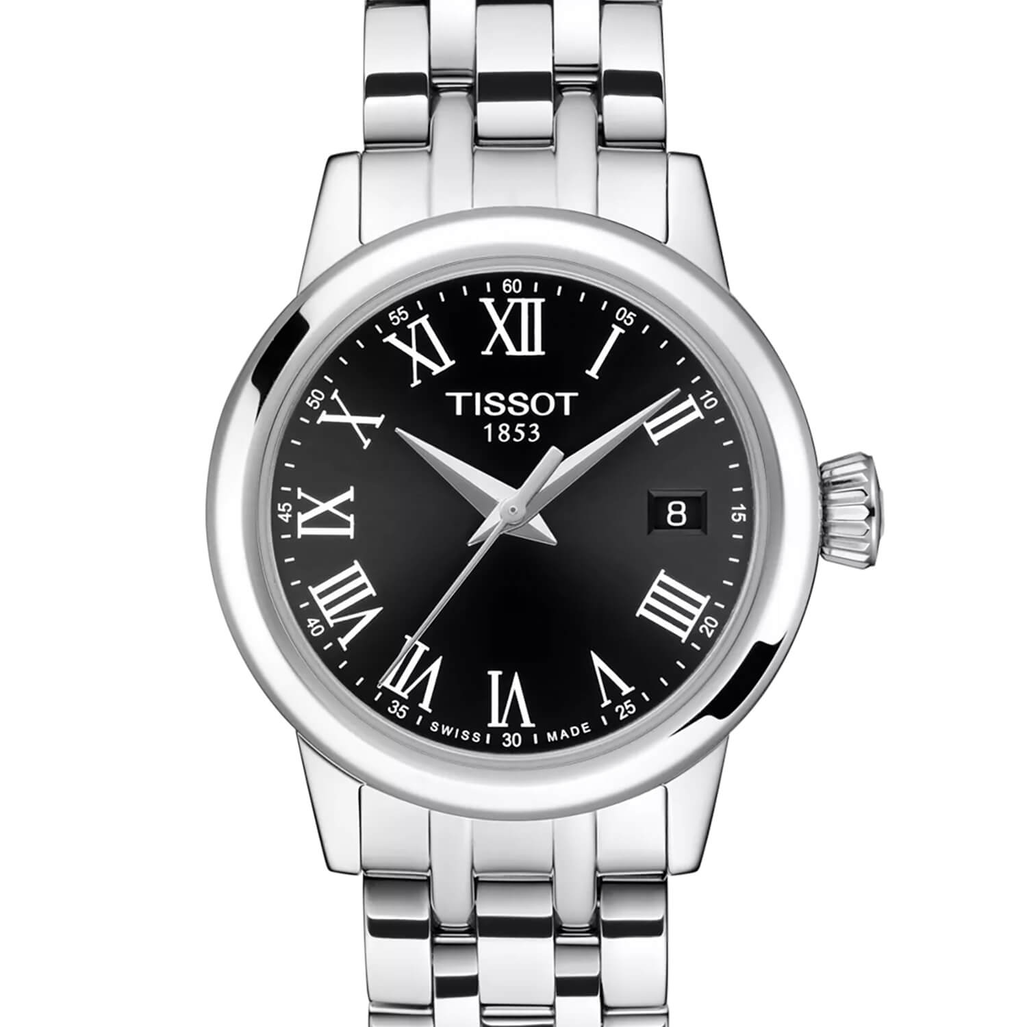 Montre Tissot Classic Dream Lady cadran Noir bracelet Acier T129.210.11.053.00