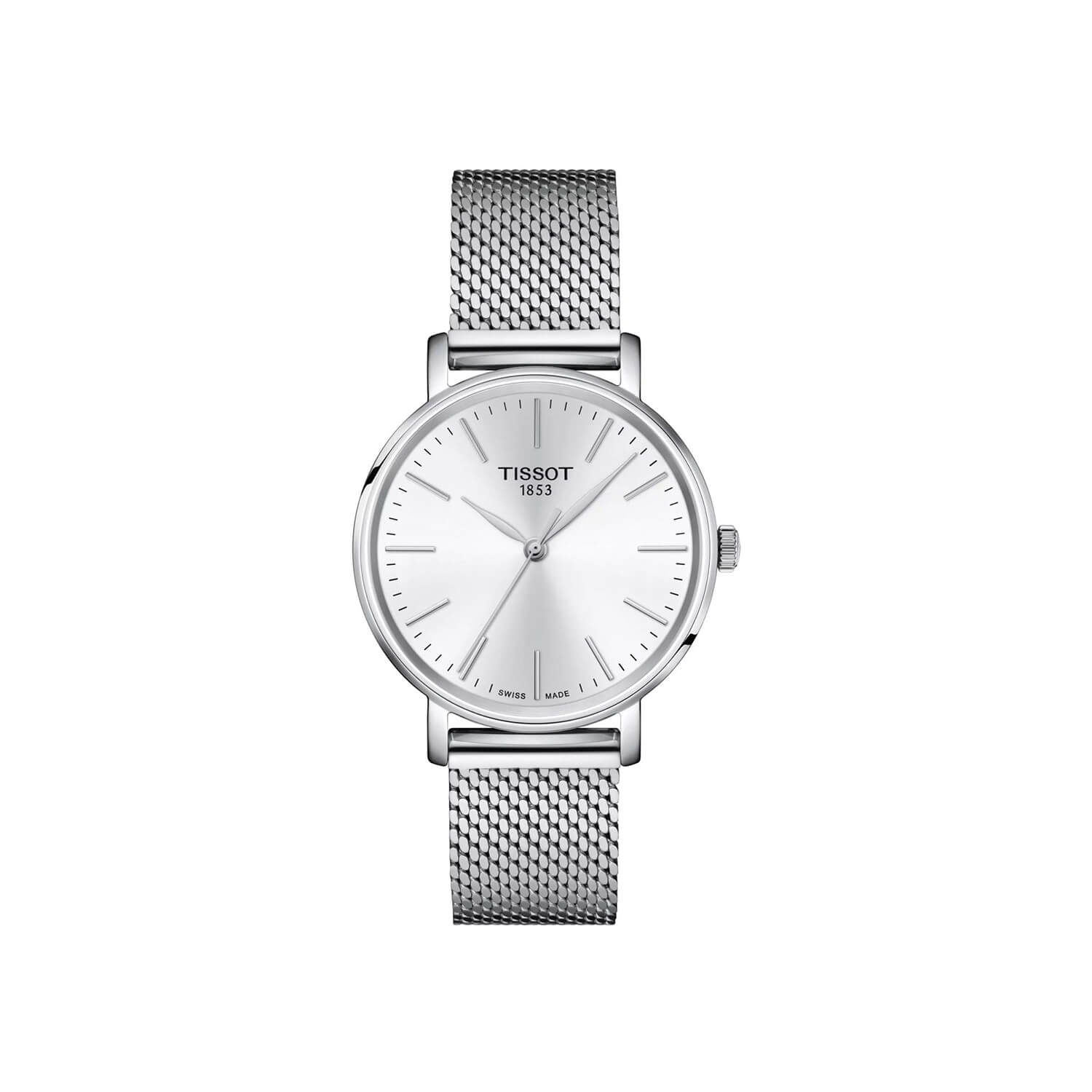 Montre Tissot Everytime Lady 34mm cadran Argent bracelet Acier T143.210.11.011.00
