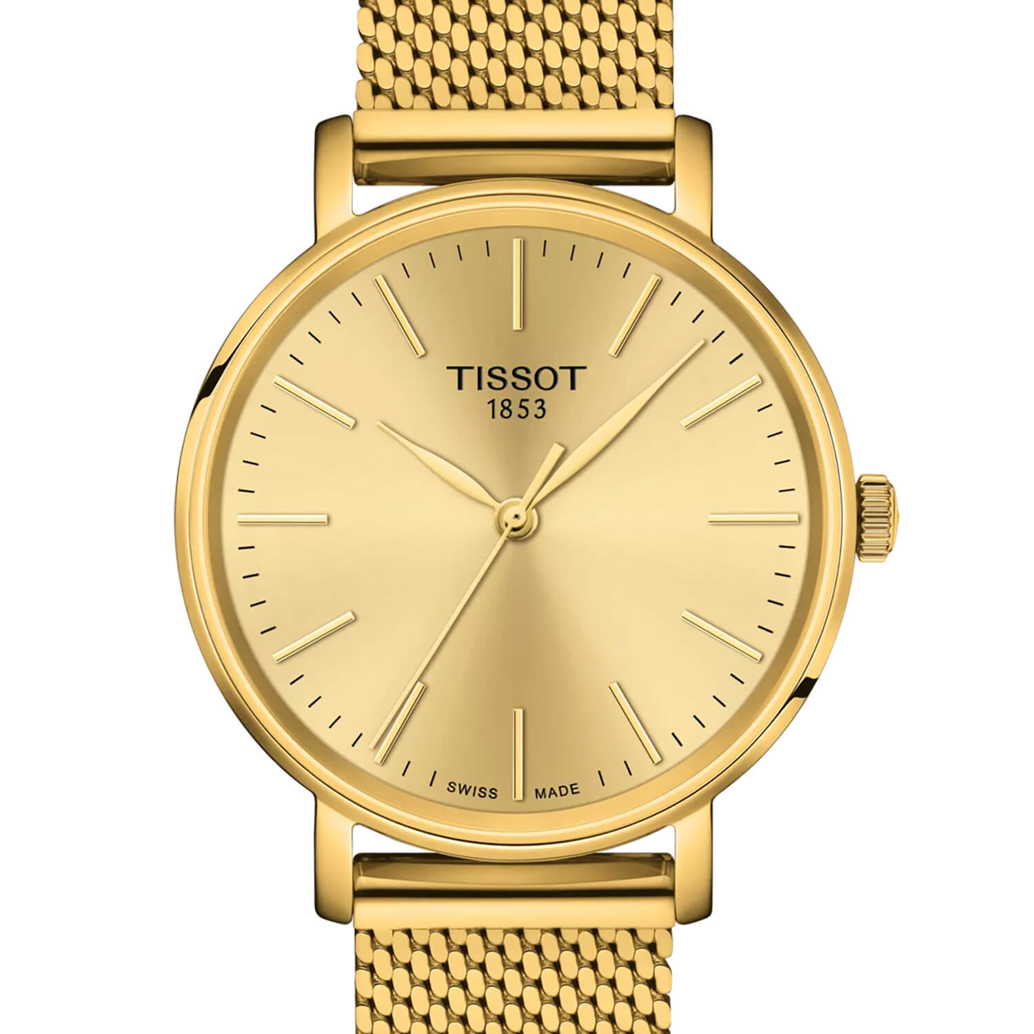 Montre Tissot Everytime Lady 34mm cadran Doré bracelet Acier/PVD T143.210.33.021.00