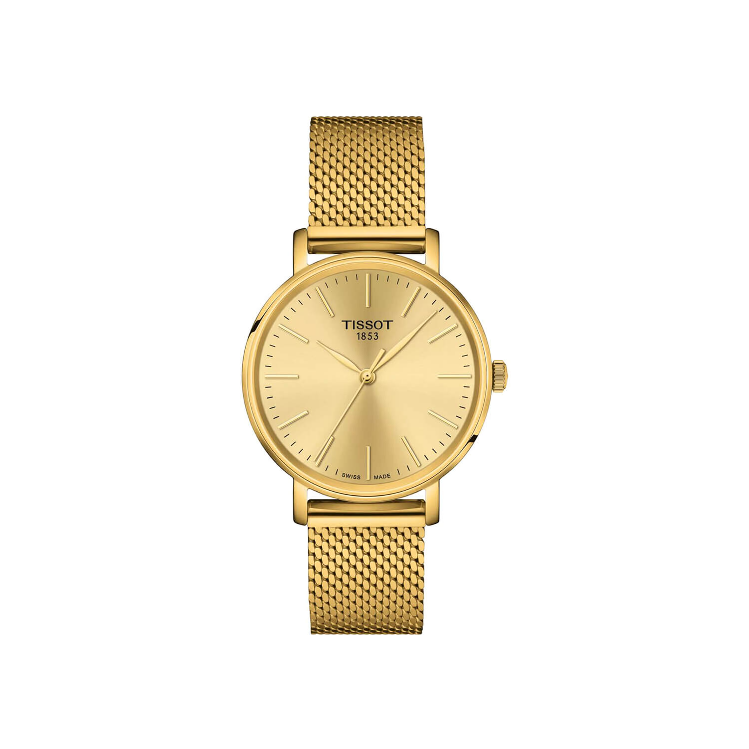 Montre Tissot Everytime Lady 34mm cadran Doré bracelet Acier/PVD T143.210.33.021.00
