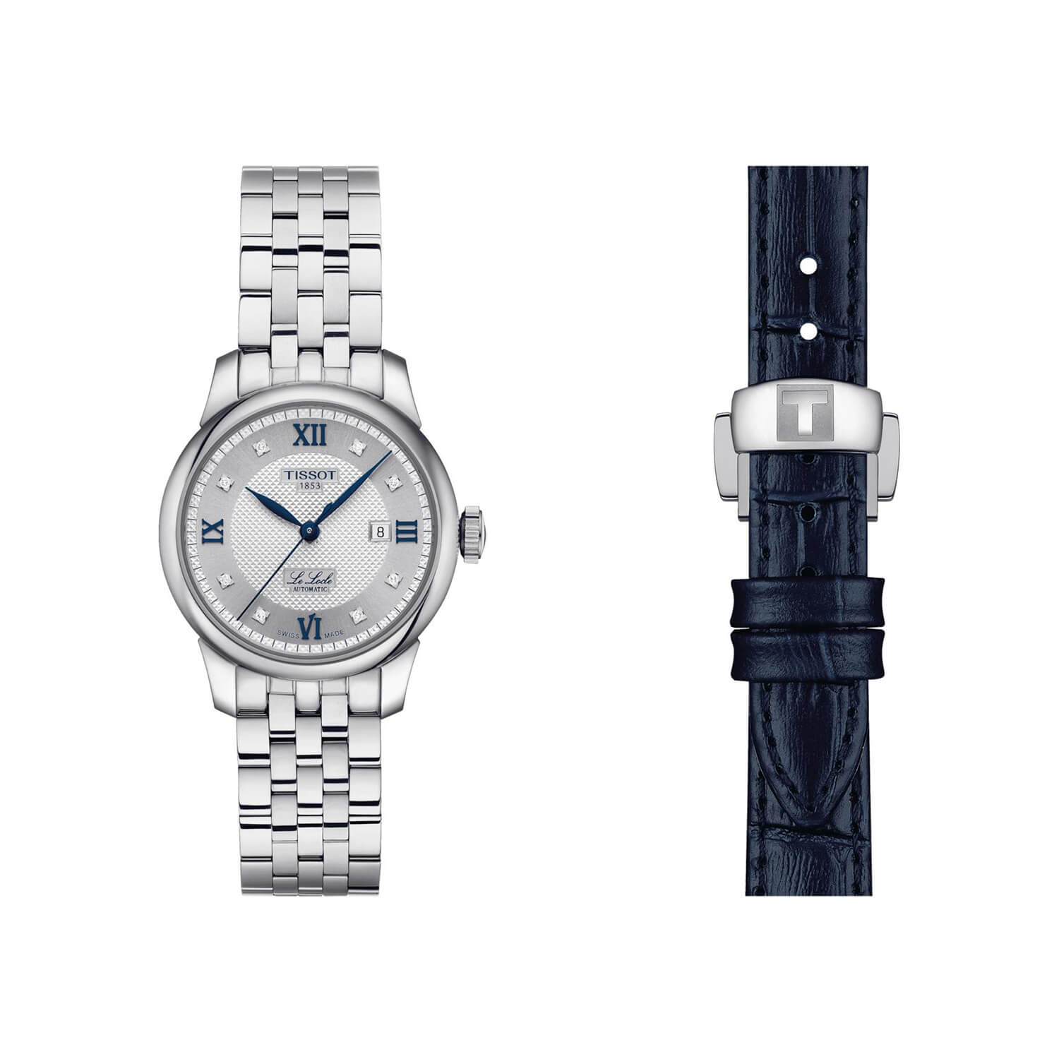 Montre Tissot Le Locle Édition Spéciale 20ème anniversaire cadran Argent bracelet Acier/Cuir façon crocodile T006.207.11.036.01