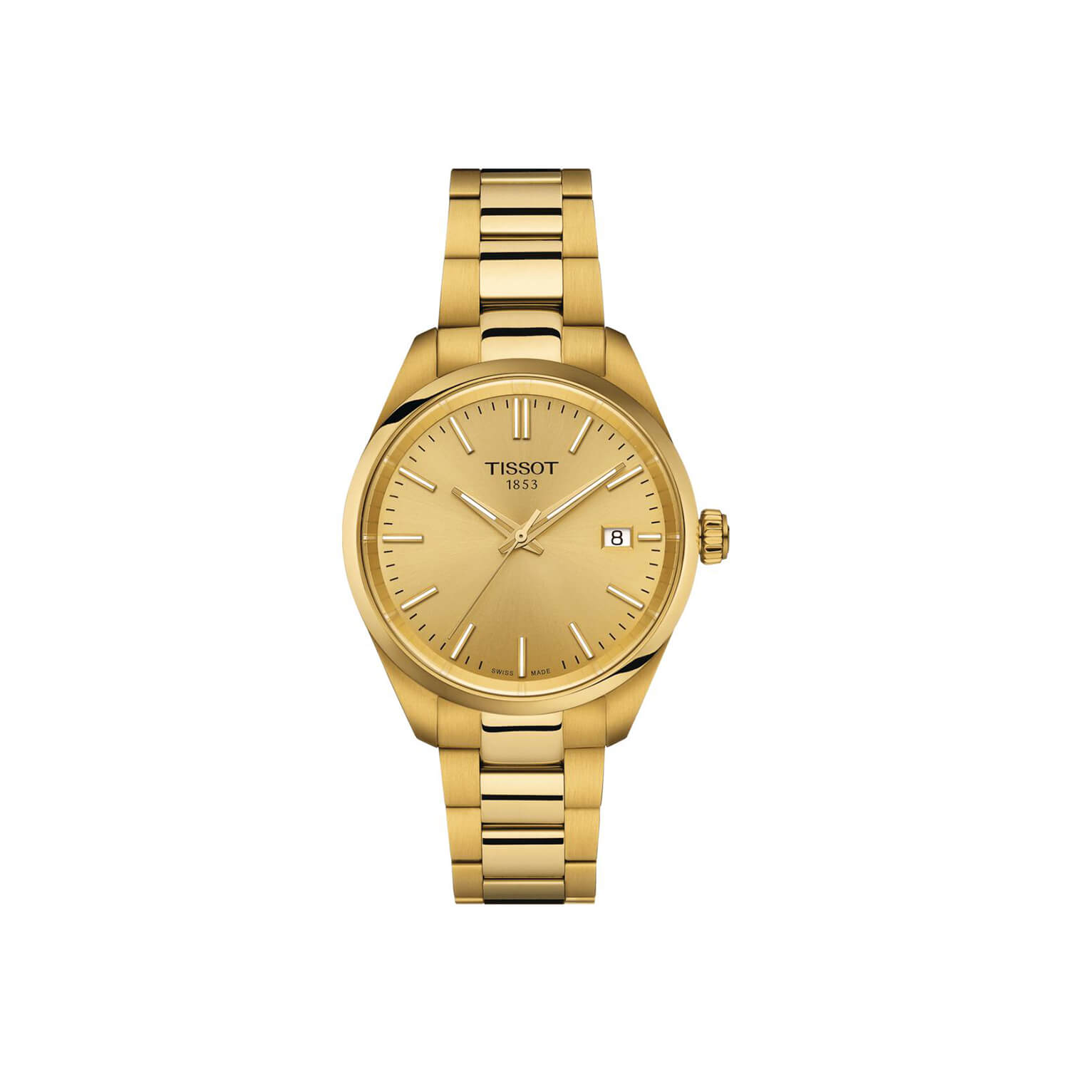 Montre Tissot PR 100 Quartz 34mm cadran Doré bracelet Acier/PVD T150.210.33.021.00