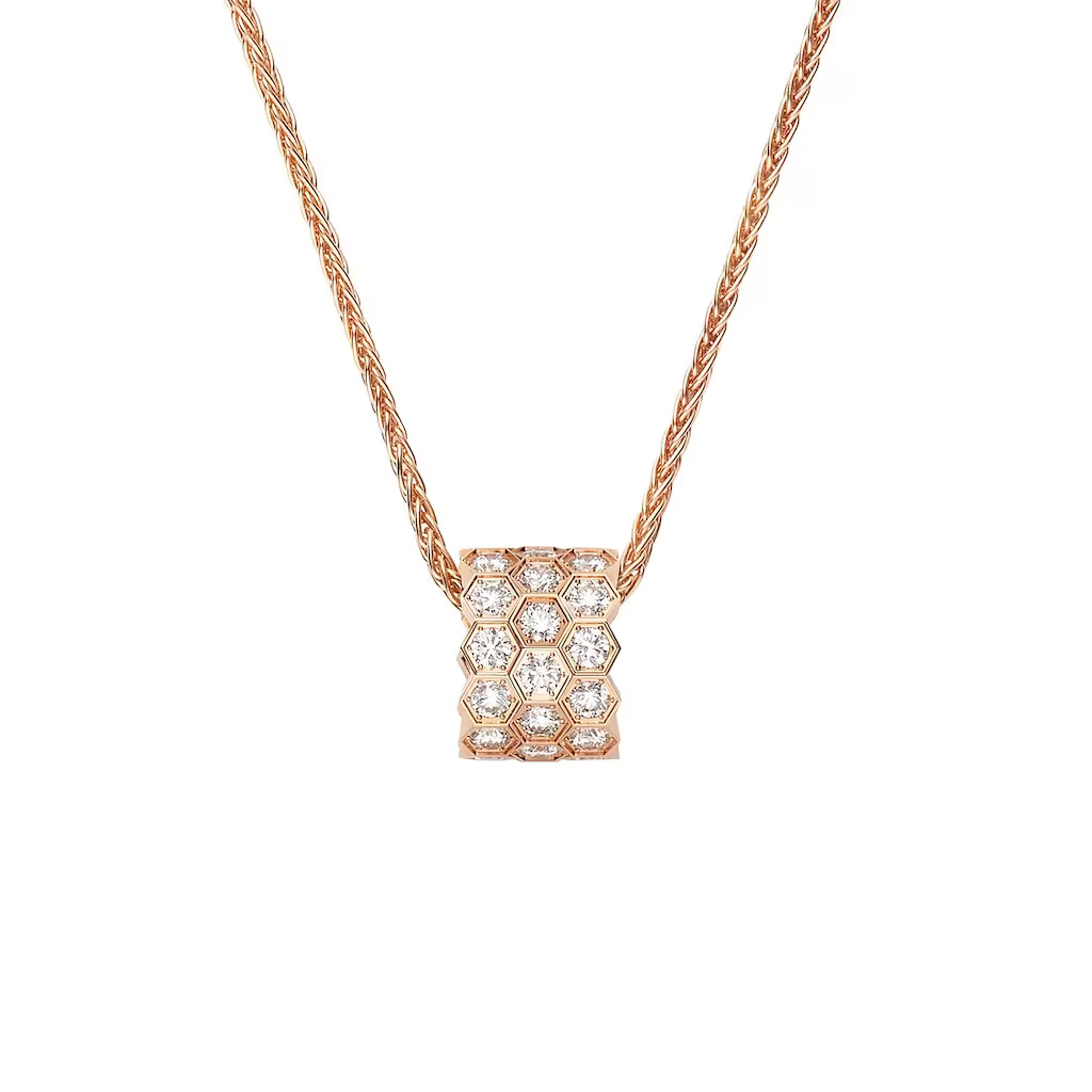 Pendentif Chaumet Bee de Chaumet en or rose et diamants