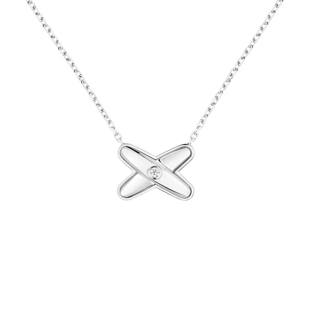 Pendentif Chaumet Jeux de Liens en or blanc et diamant
