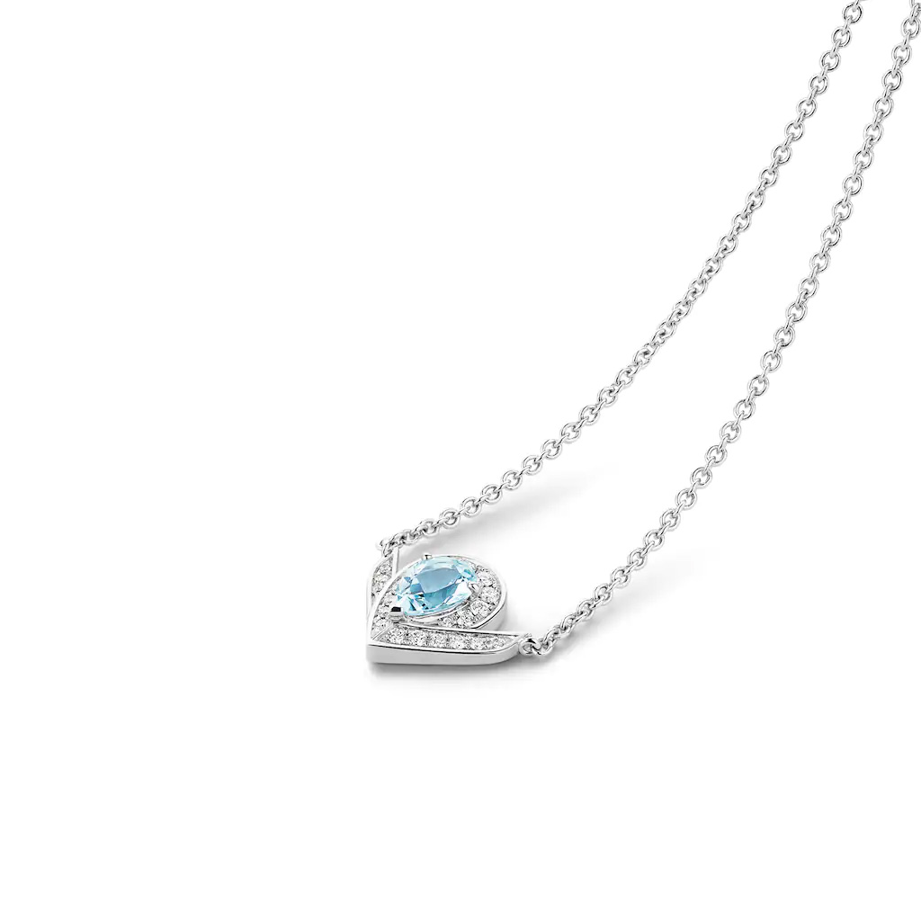 Pendentif Chaumet Joséphine Aigrette en or blanc, Aigue-Marine et diamants