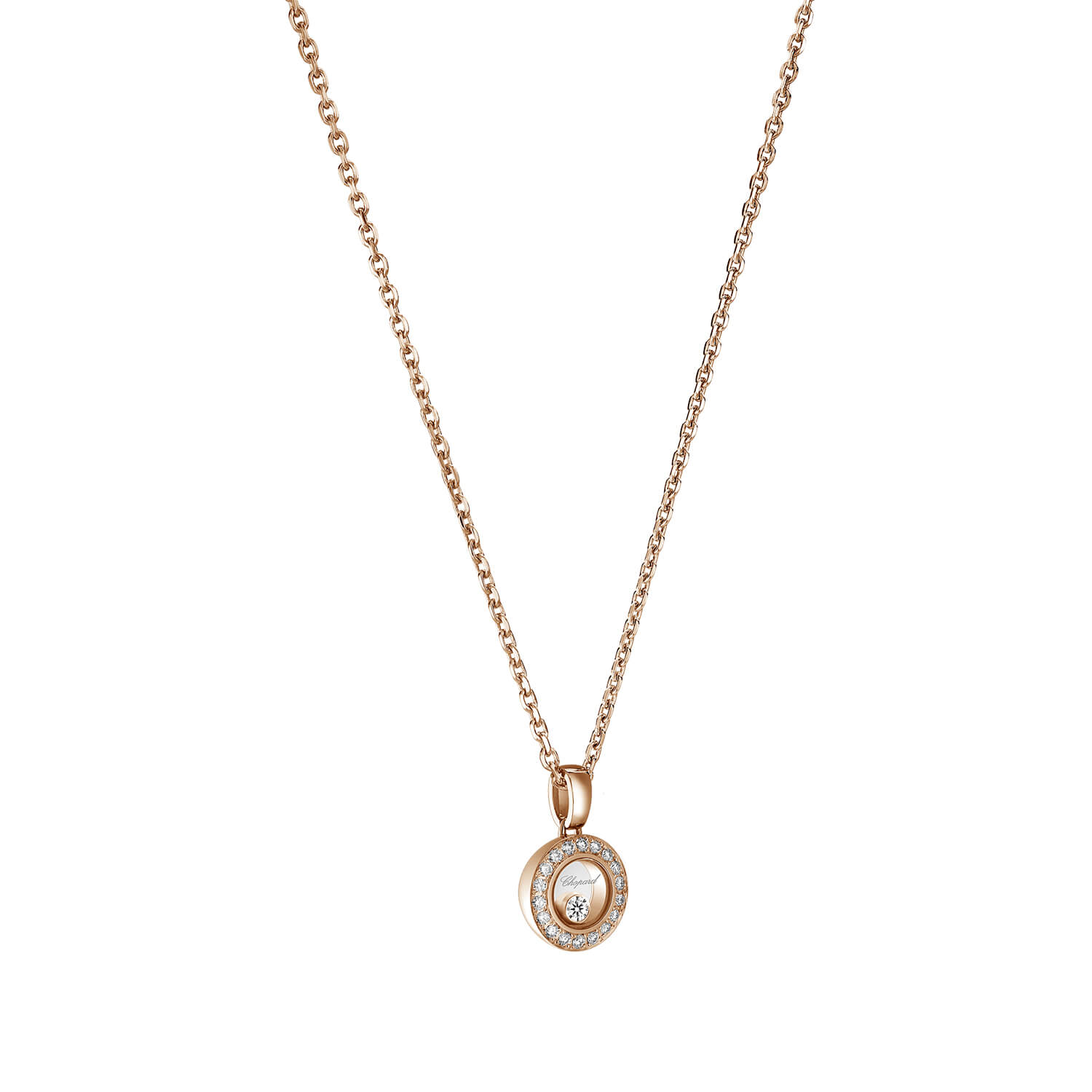 Pendentif Chopard Happy Diamonds Icons en or rose et diamants