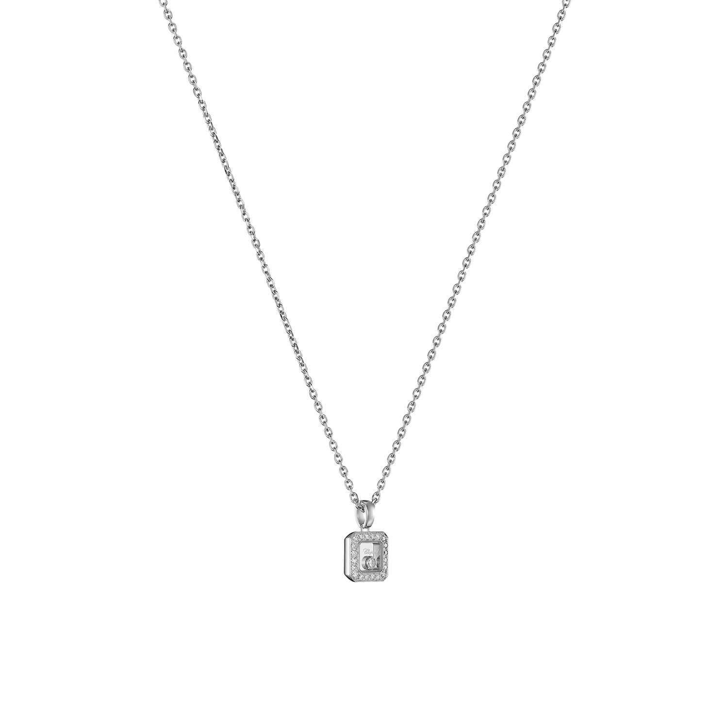 Pendentif Chopard Happy Diamonds Icons en or blanc et diamants