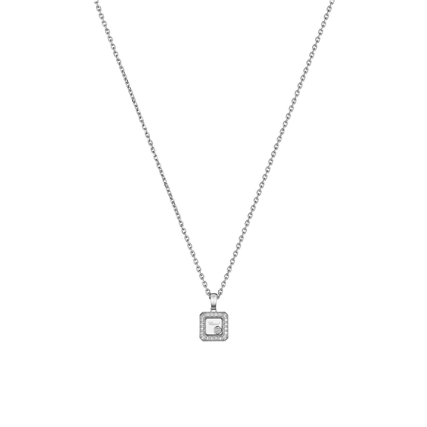 Pendentif Chopard Happy Diamonds Icons en or blanc et diamants