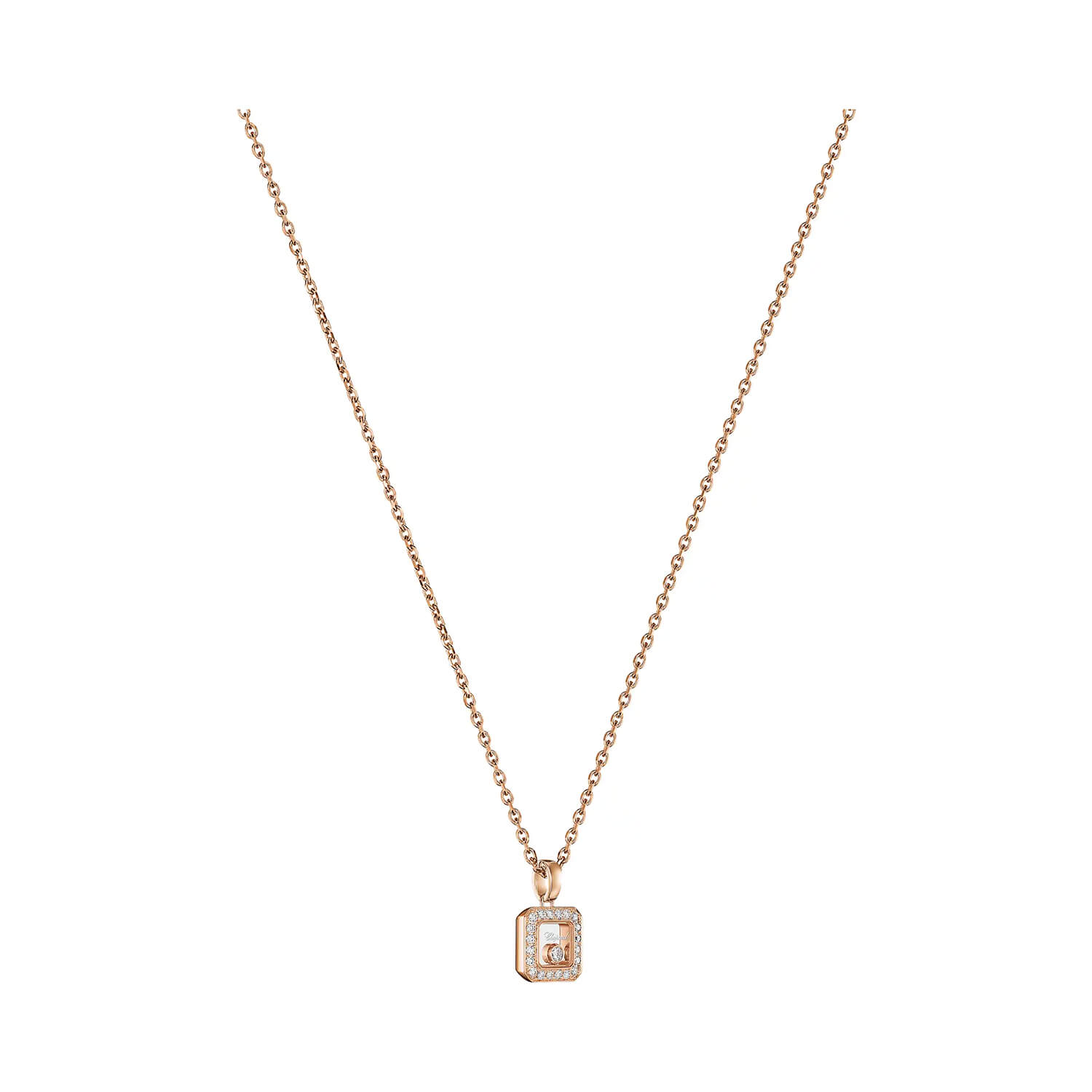 Pendentif Chopard Happy Diamonds Icons en or rose et diamants