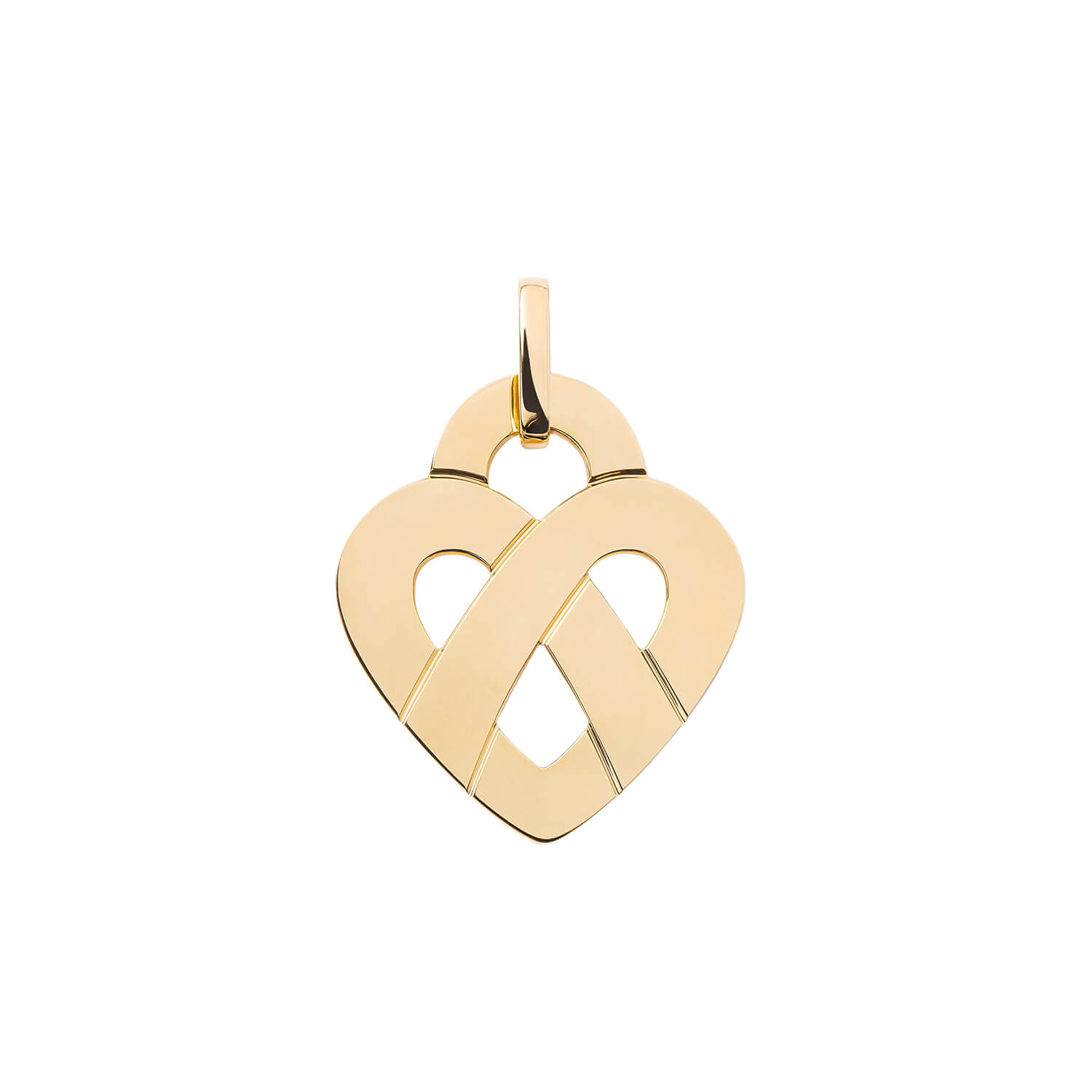 Pendentif Poiray Coeur Entrelacé Grand Modèle en or jaune