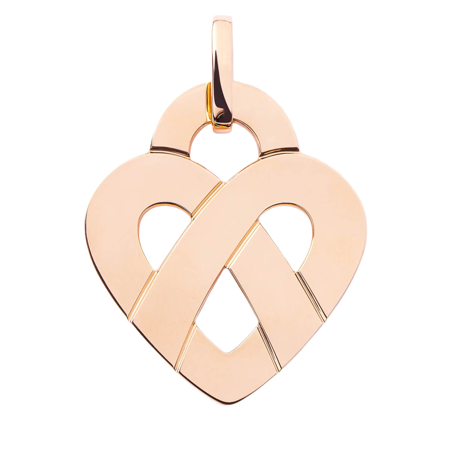 Pendentif Poiray Coeur Entrelacé Grand Modèle en or rose