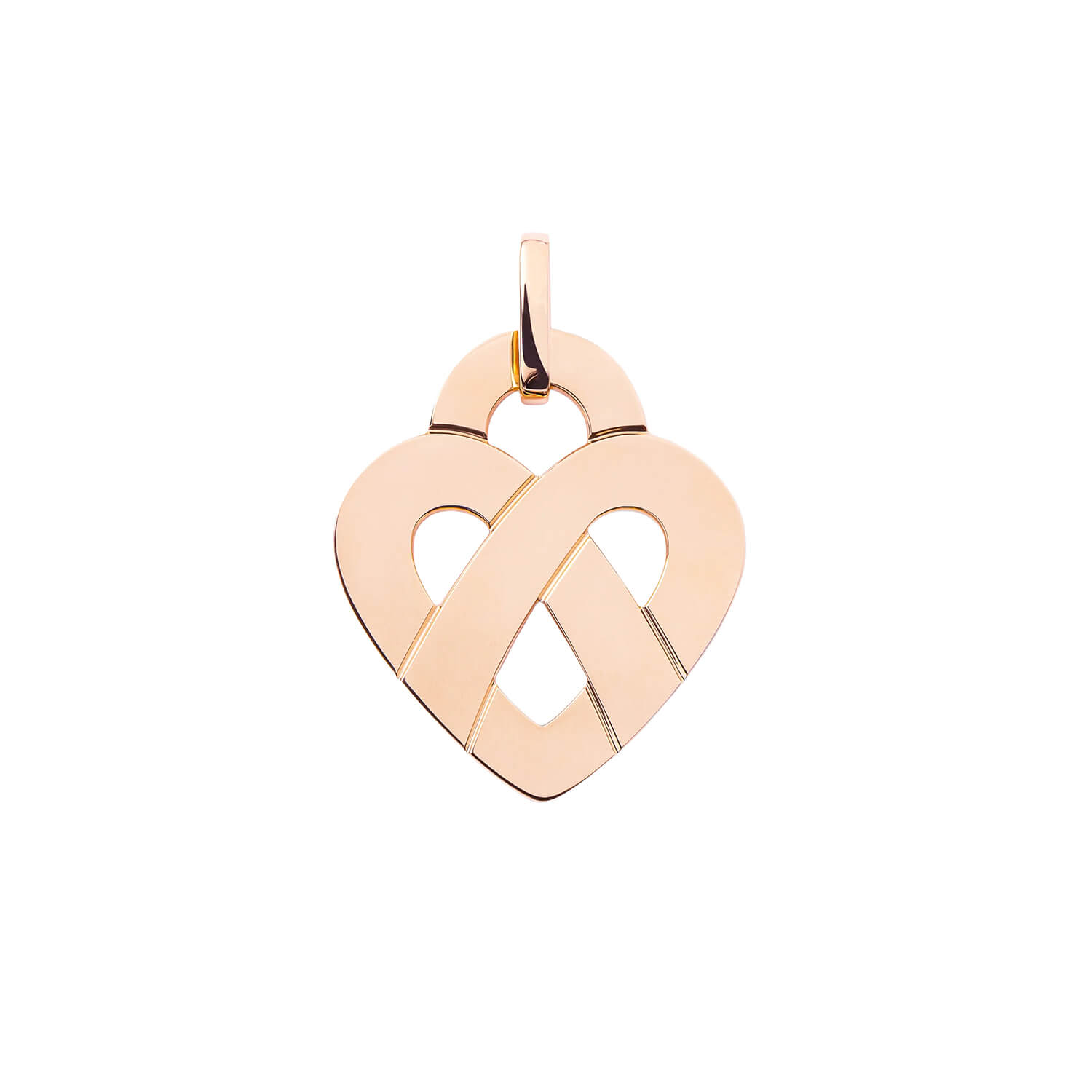 Pendentif Poiray Coeur Entrelacé Grand Modèle en or rose