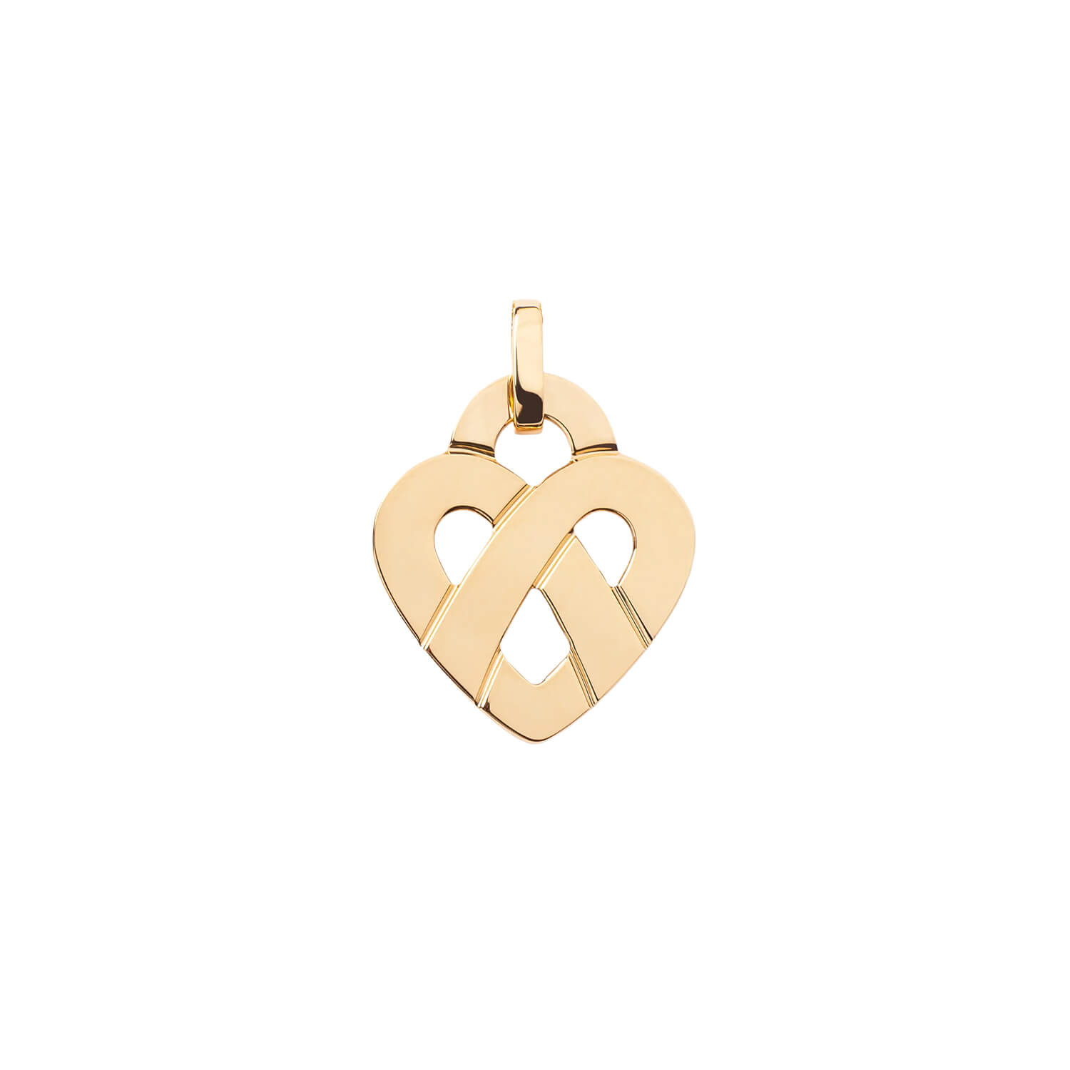 Pendentif Poiray Coeur Entrelacé Moyen Modèle en or jaune