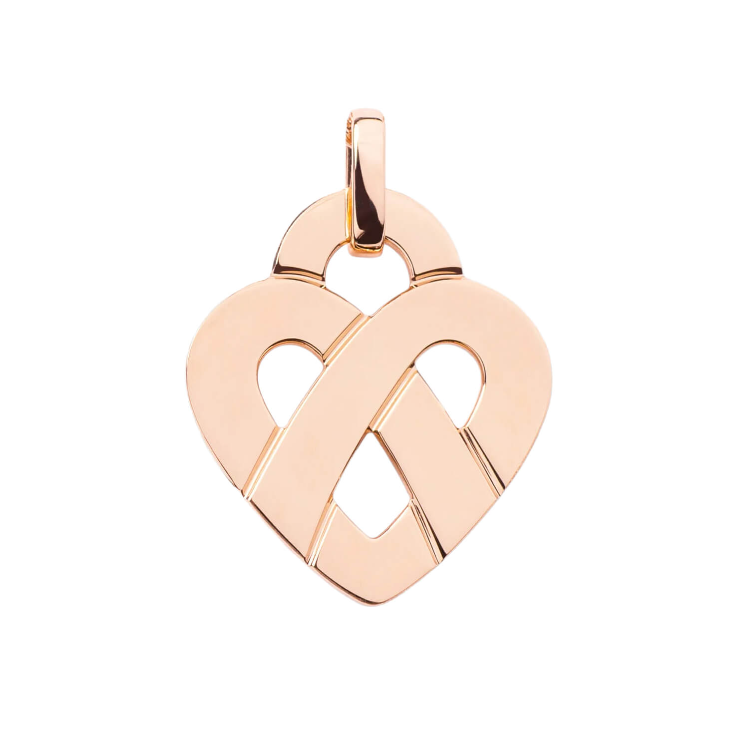 Pendentif Poiray Coeur Entrelacé Moyen Modèle en or rose
