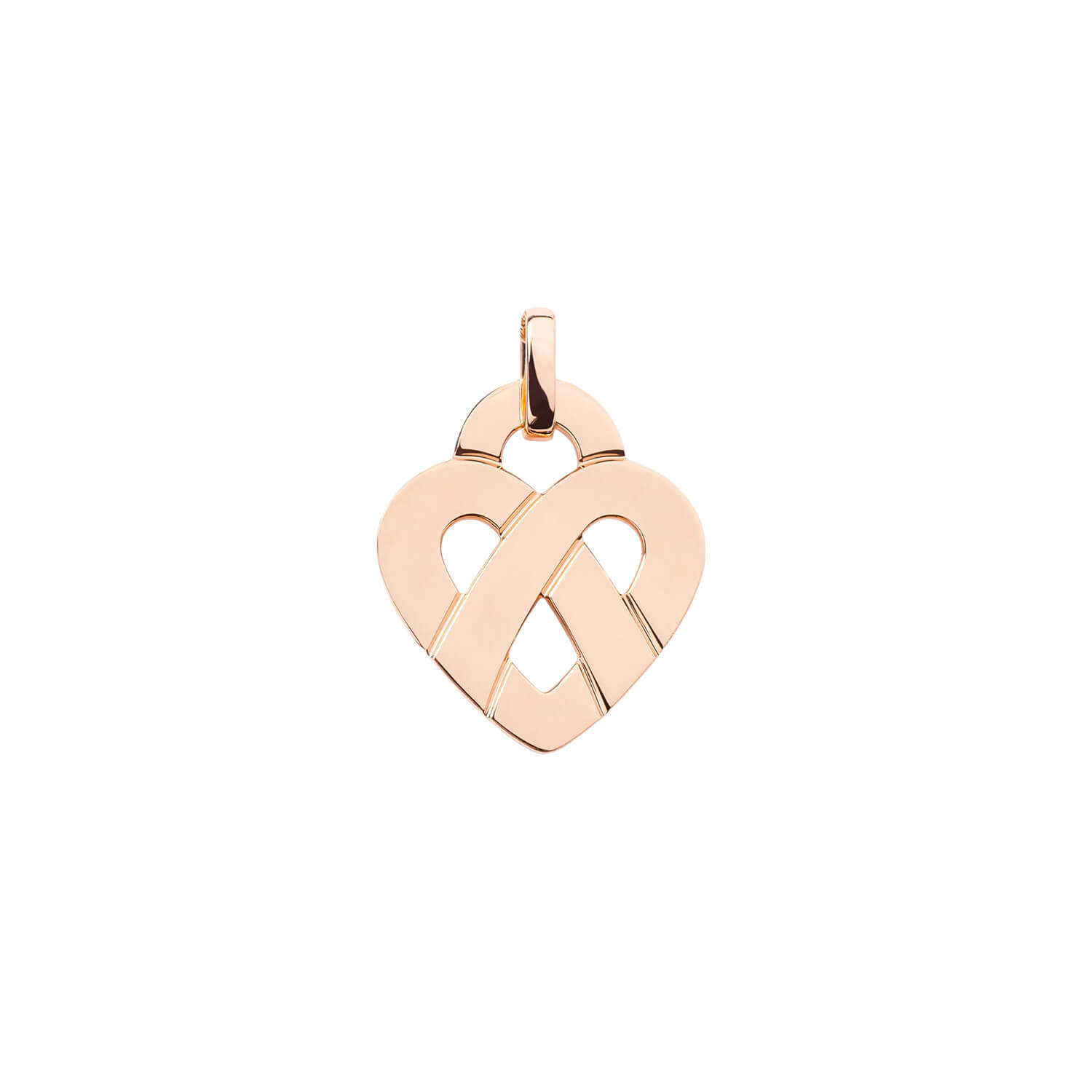 Pendentif Poiray Coeur Entrelacé Moyen Modèle en or rose