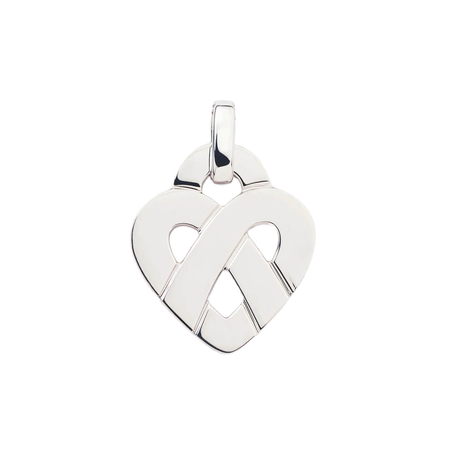 Pendentif Poiray Coeur Entrelacé Petit Modèle en or blanc