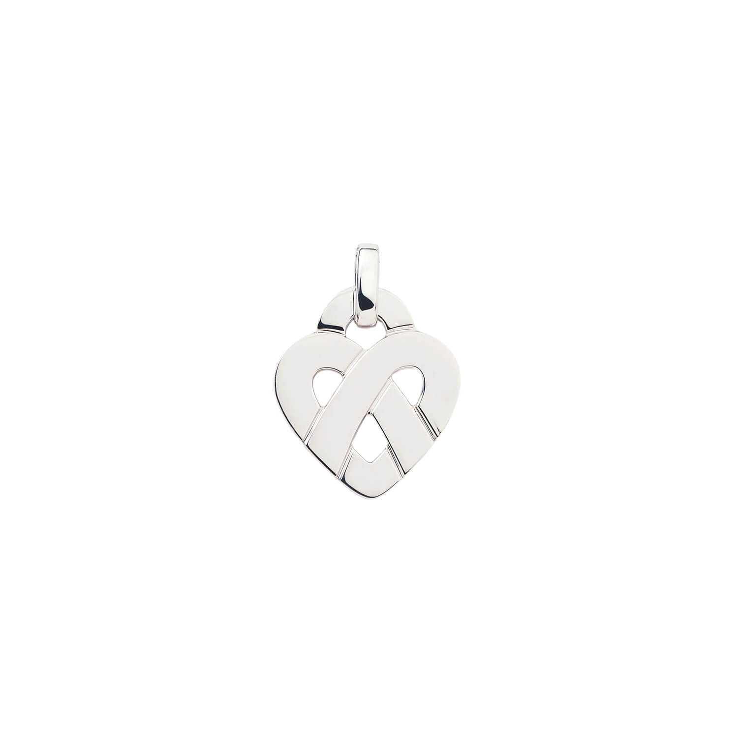 Pendentif Poiray Coeur Entrelacé Petit Modèle en or blanc