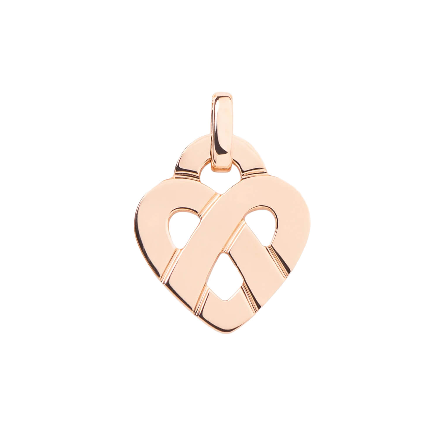 Pendentif Poiray Coeur Entrelacé Petit Modèle en or rose
