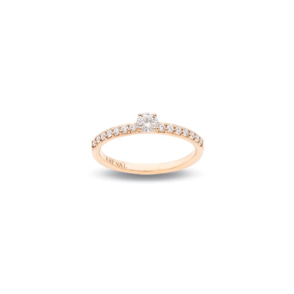 Solitaire Raynal en or rose et diamants