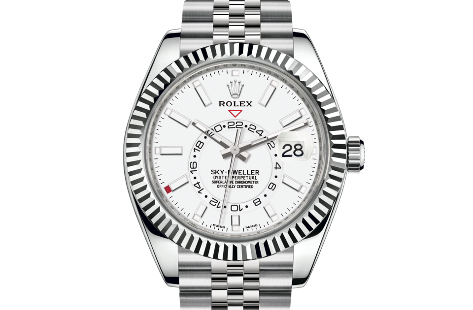 sky dweller steel white dial