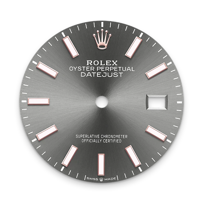 Rolex Datejust 36 en Rolesor Everose – combinaison d’acier Oystersteel et d’or Everose M126201-0014 chez Dubail