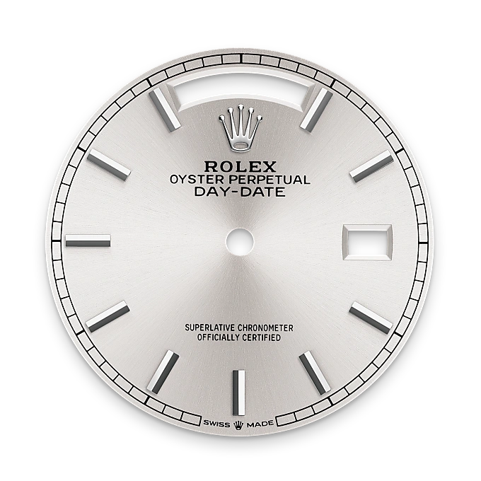 Rolex Day-Date 36 en Platine M128236-0001 chez Maison Prieur
