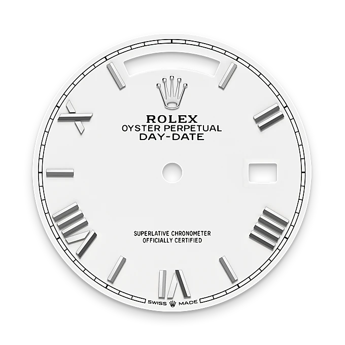 Rolex Day-Date 36 en Platine M128236-0017 chez Dubail