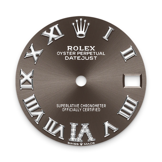 Rolex Datejust 31 en Rolesor gris – combinaison d’acier Oystersteel et d’or gris M278274-0028 chez Dubail