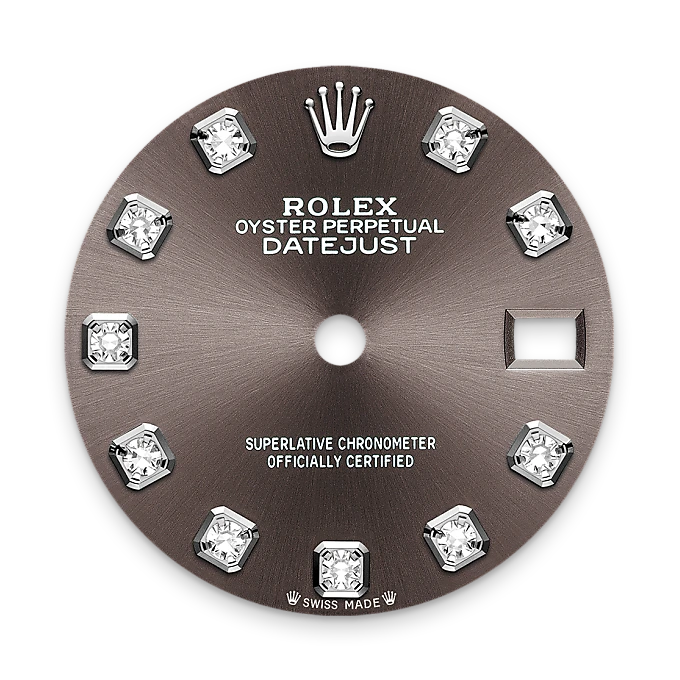 Rolex Lady-Datejust en Rolesor gris – combinaison d’acier Oystersteel et d’or gris M279384RBR-0017 chez Bijouterie Mornier