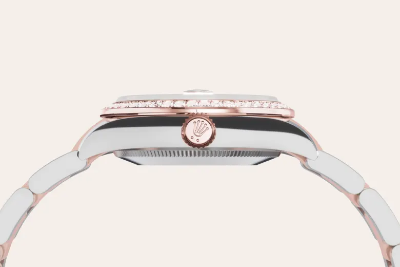 Rolex Datejust 31 en Rolesor Everose – combinaison d’acier Oystersteel et d’or Everose M278381RBR-0005 chez Maison Prieur