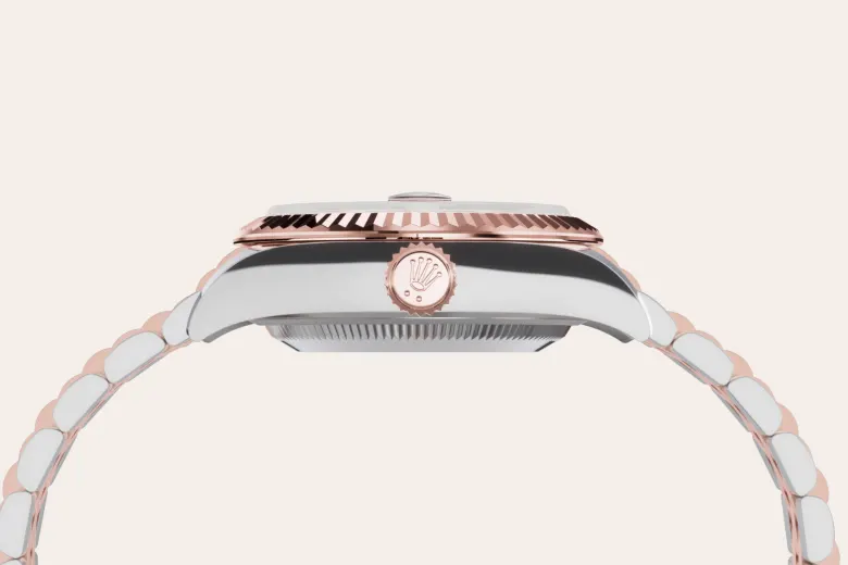 Rolex Lady-Datejust en Rolesor Everose – combinaison d’acier Oystersteel et d’or Everose M279171-0013 chez Bijouterie Mornier