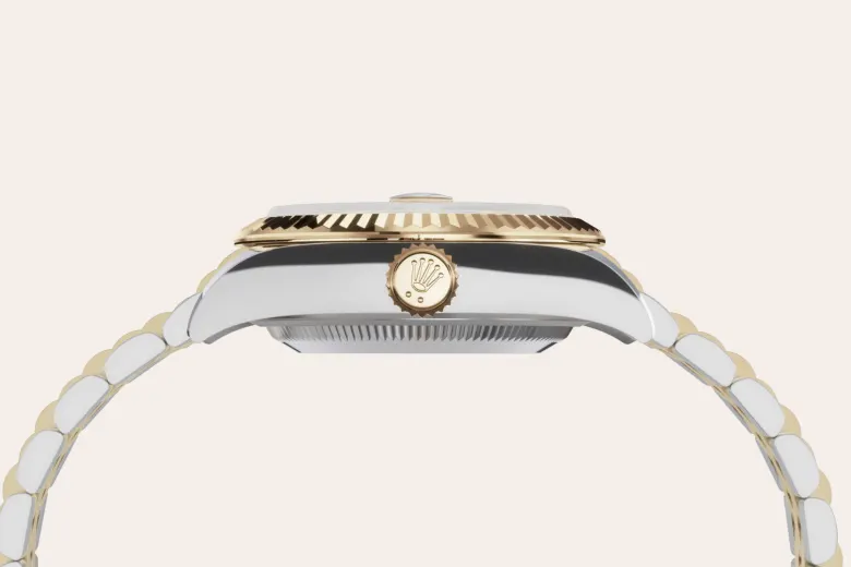 Rolex Lady-Datejust en Rolesor jaune – combinaison d’acier Oystersteel et d’or jaune M279173-0005 chez Hardy