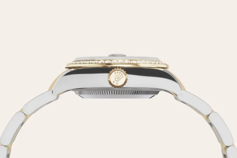 Rolex Lady-Datejust en Rolesor jaune – combinaison d’acier Oystersteel et d’or jaune M279383RBR-0004 chez Maison Prieur