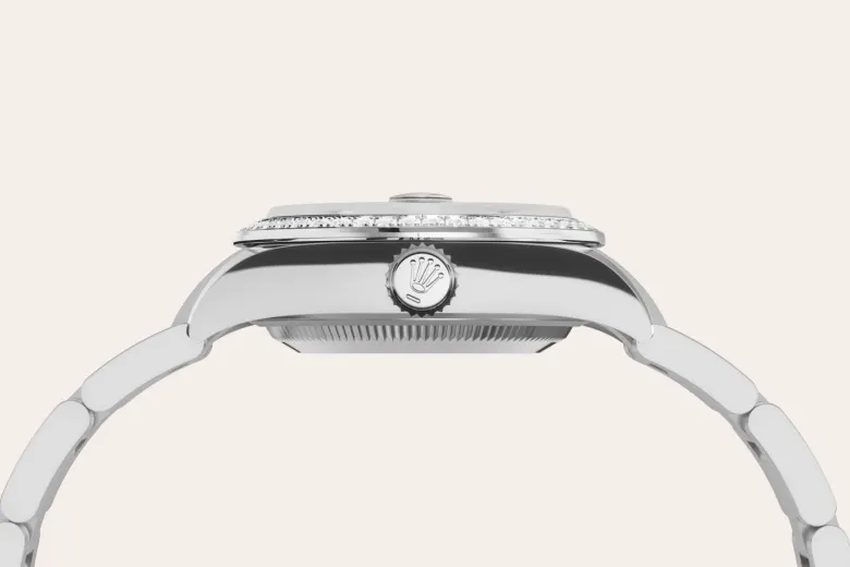 Rolex Lady-Datejust en Rolesor gris – combinaison d’acier Oystersteel et d’or gris M279384RBR-0002 chez Maison Prieur