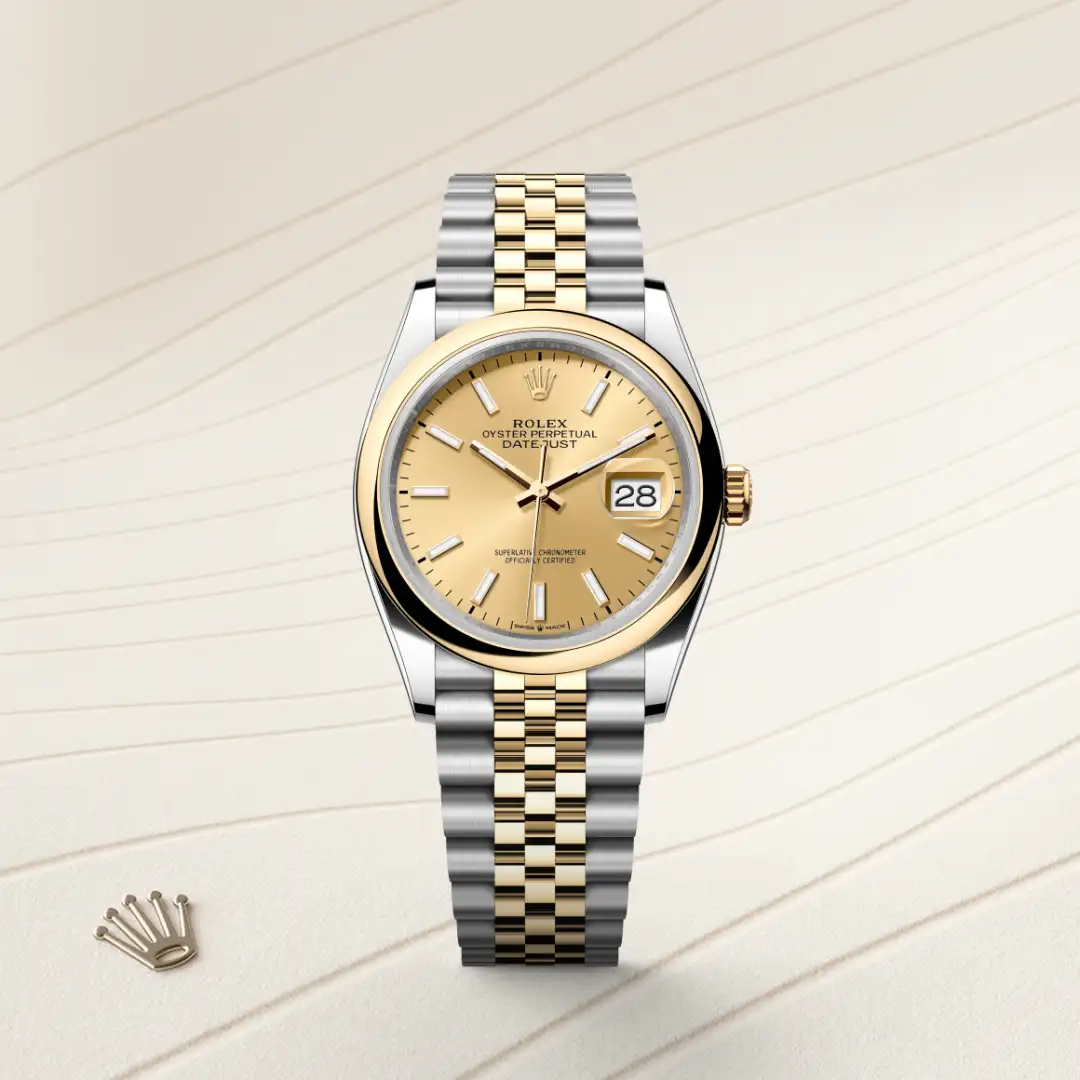 Rolex Datejust 36 in Yellow Rolesor - combination of Oystersteel and yellow gold M126203-0015 at Shemer Jewellers