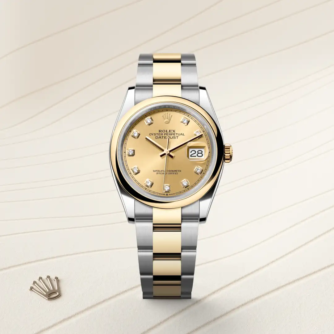 Rolex Datejust 36 in Yellow Rolesor - combination of Oystersteel and yellow gold M126203-0018 at Boutique Rolex Genève