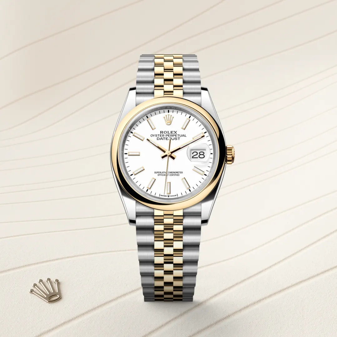 Rolex Datejust 36 en Rolesor jaune – combinaison d’acier Oystersteel et d’or jaune M126203-0019 chez Dubail