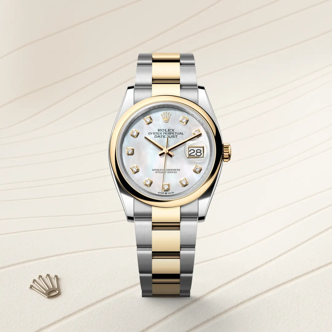 Rolex Datejust 36 en Rolesor jaune – combinaison d’acier Oystersteel et d’or jaune M126203-0024 chez Veron Roques