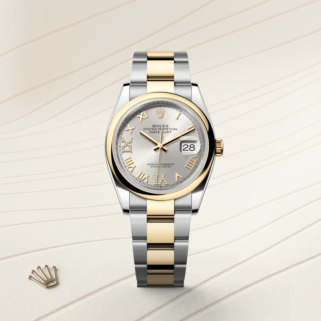 Rolex Datejust 36 en Rolesor jaune – combinaison d’acier Oystersteel et d’or jaune M126203-0032 chez Veron Roques