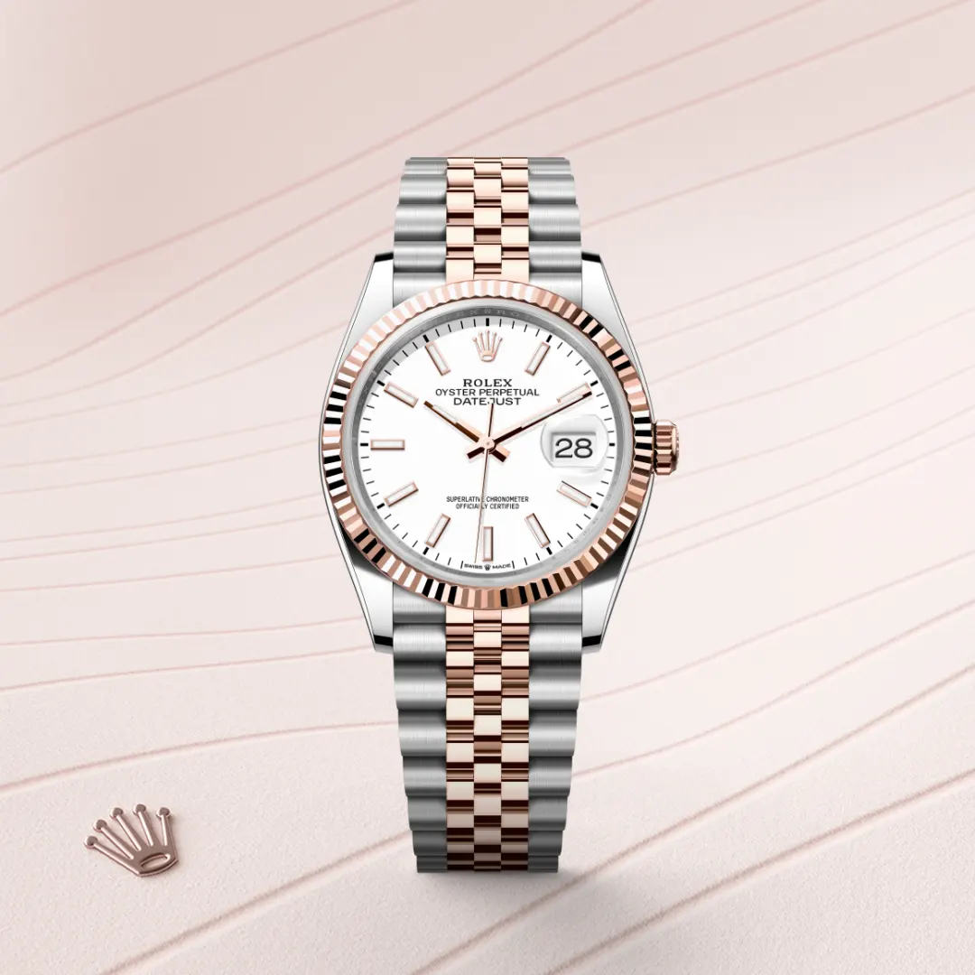 Rolex Datejust 36 en Rolesor Everose – combinaison d’acier Oystersteel et d’or Everose M126231-0017 chez Raynal