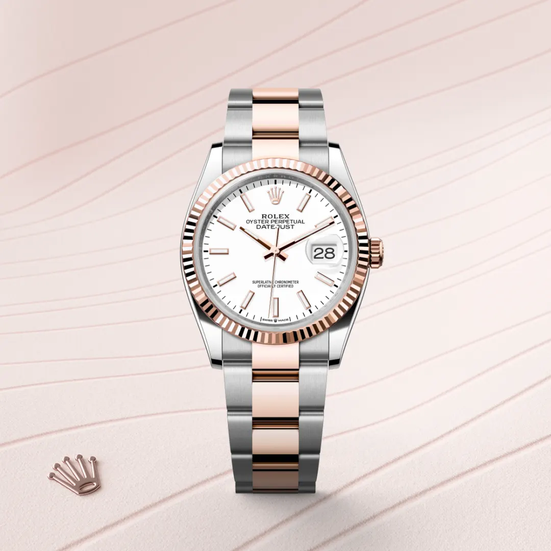 Rolex Datejust 36 en Rolesor Everose – combinaison d’acier Oystersteel et d’or Everose M126231-0018 chez Maison Prieur