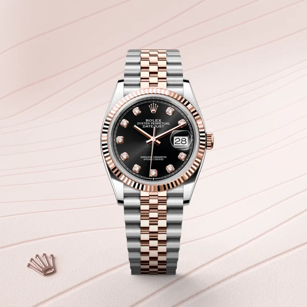 Rolex Datejust 36 en Rolesor Everose – combinaison d’acier Oystersteel et d’or Everose M126231-0019 chez Bijouterie Mornier