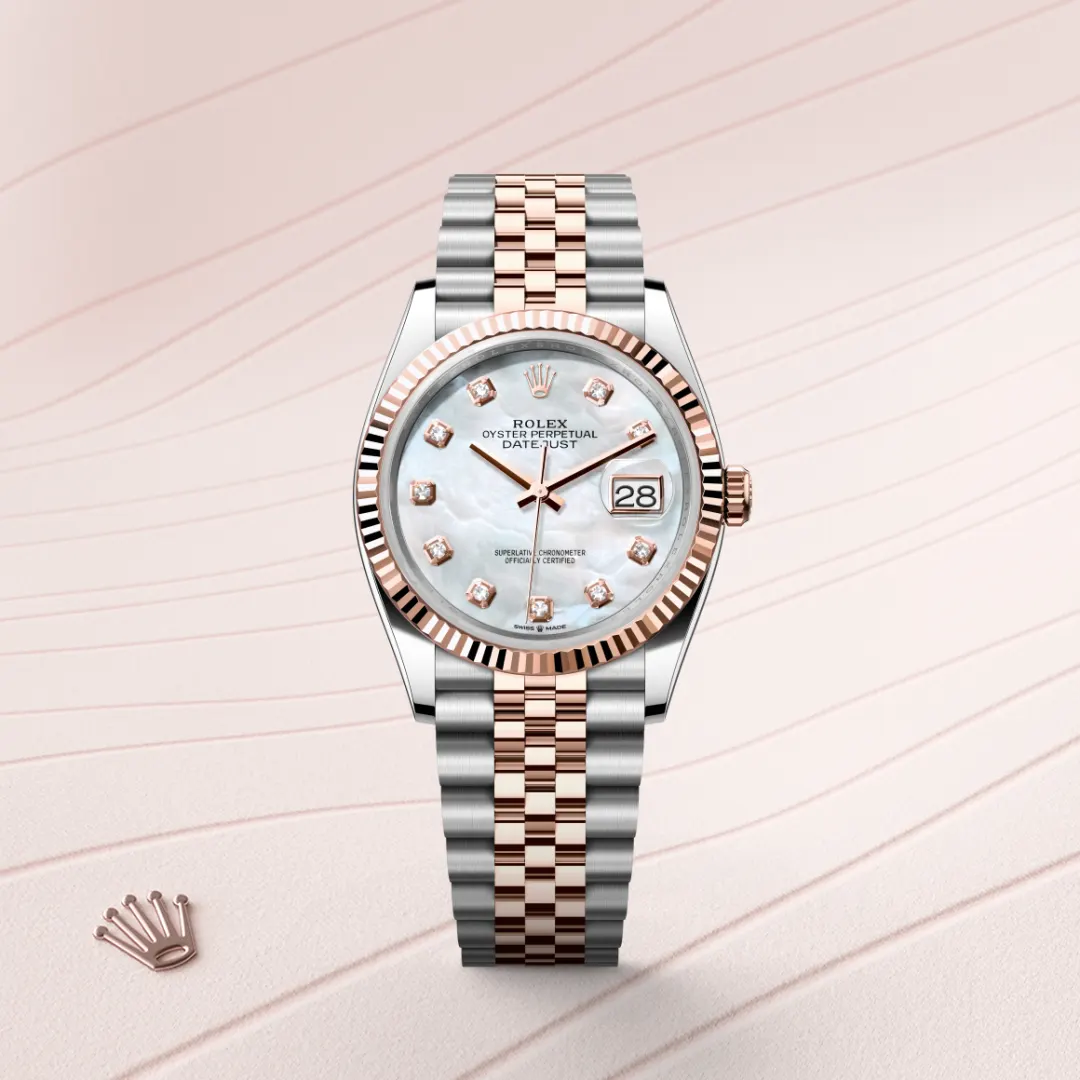 Rolex Datejust 36 en Rolesor Everose – combinaison d’acier Oystersteel et d’or Everose M126231-0021 chez Raynal