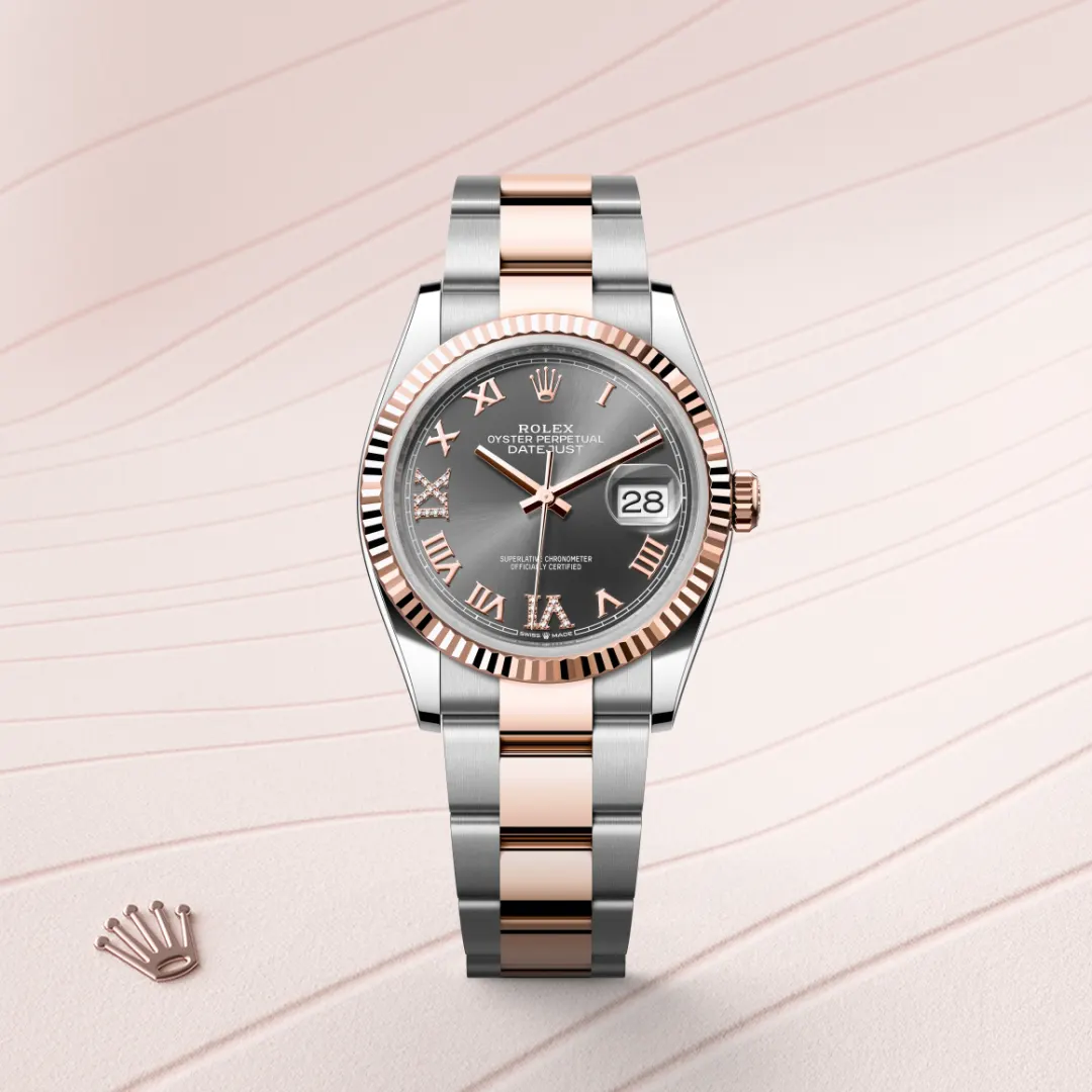 Rolex Datejust 36 en Rolesor Everose – combinaison d’acier Oystersteel et d’or Everose M126231-0024 chez Raynal