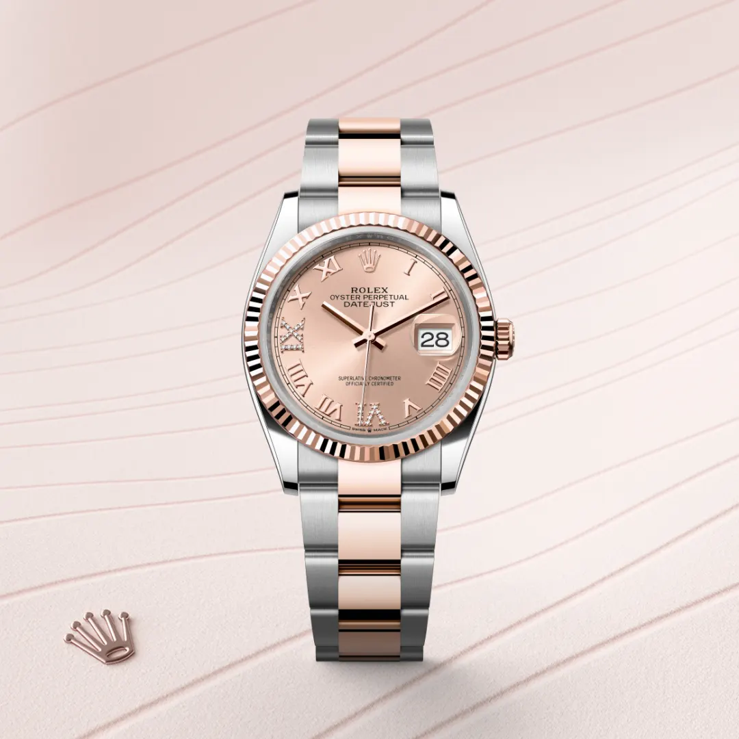 Rolex Datejust 36 en Rolesor Everose – combinaison d’acier Oystersteel et d’or Everose M126231-0028 chez Raynal