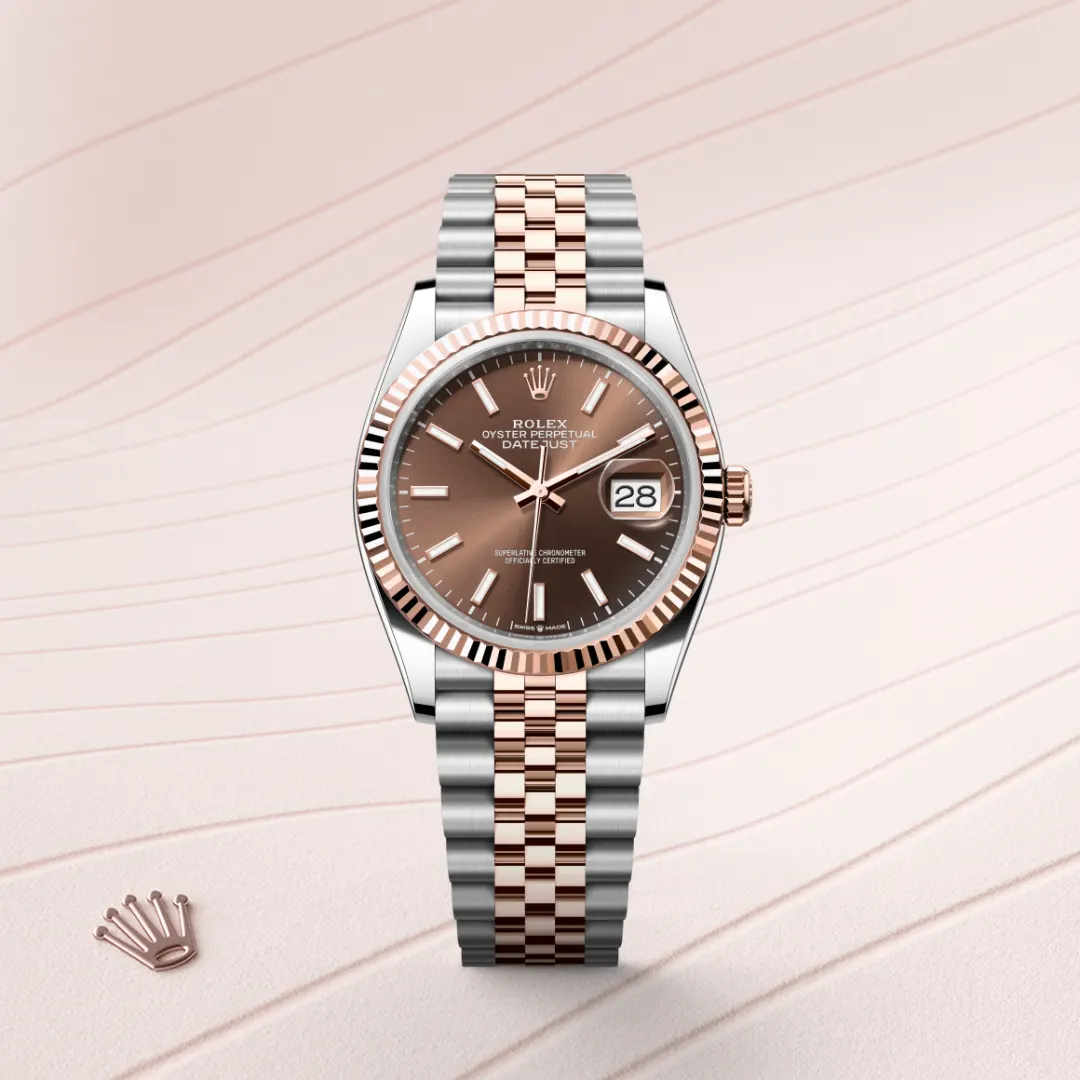 Rolex Datejust 36 en Rolesor Everose – combinaison d’acier Oystersteel et d’or Everose M126231-0043 chez Raynal